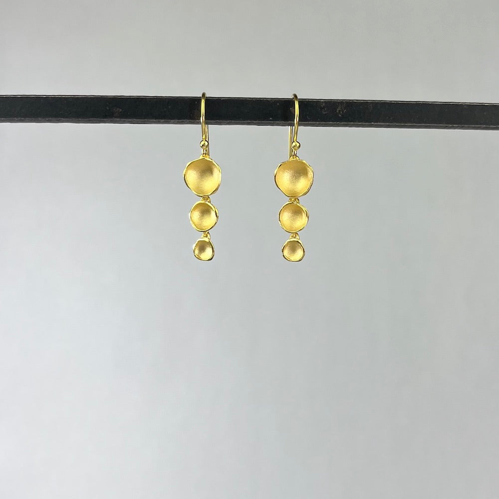 Triple Pod Drop Earrings in Gold Vermeil - Heart of the Home PA