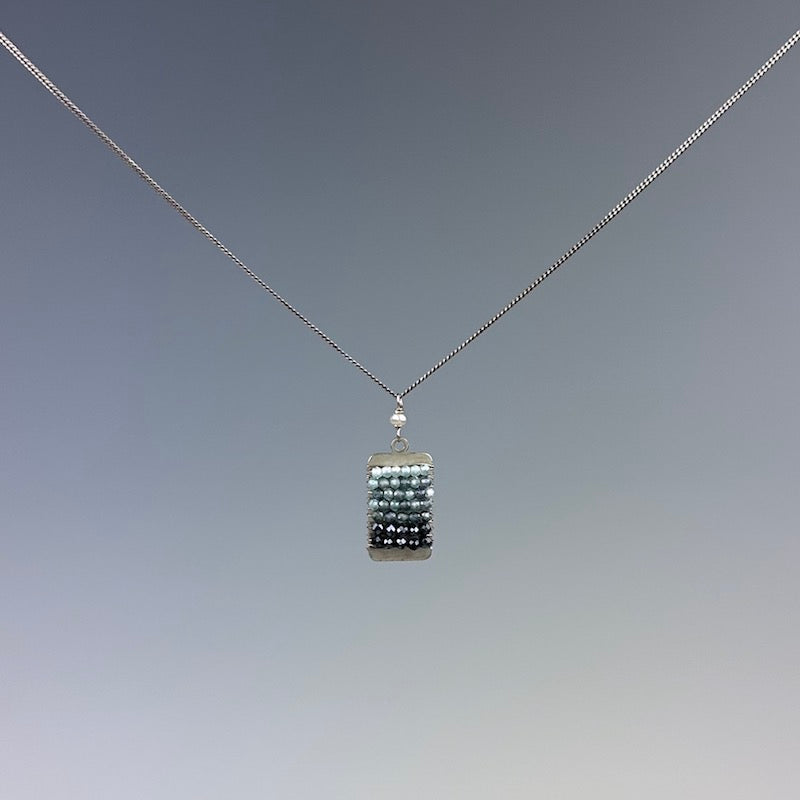 Blue Gemstone Tab Pendant - Heart of the Home Inc