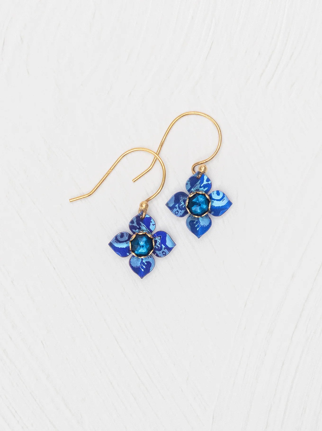 Petite Fleur Earrings in "Sapphire Blue" - Heart of the Home Inc