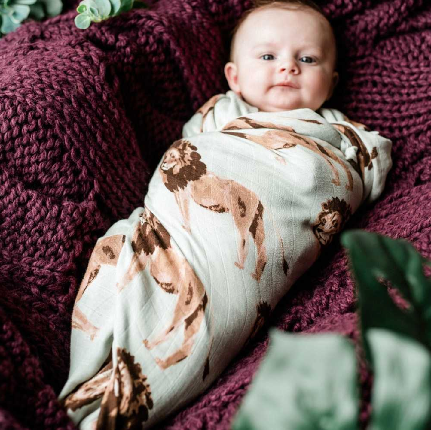 Floral Fox Organic Cotton Muslin Swaddle Blanket - Heart of the Home Inc