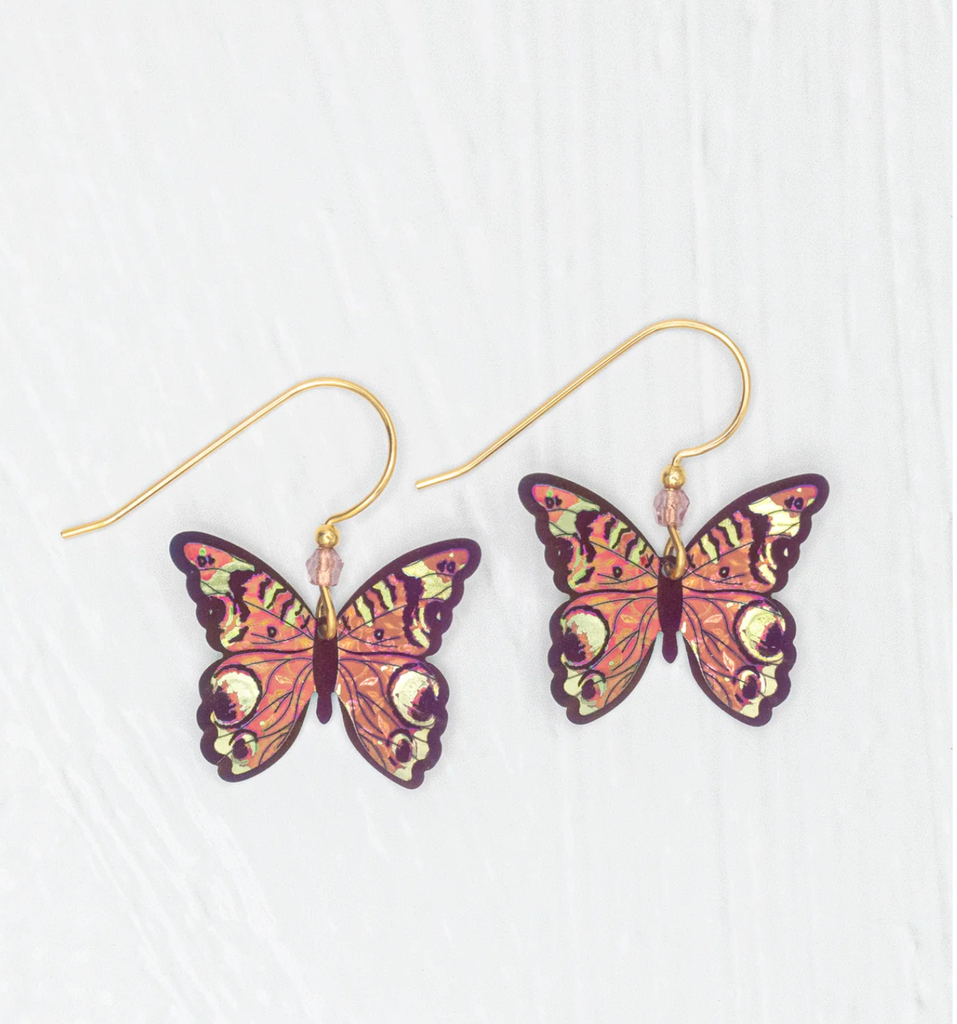 Mariposa Butterfly Earrings in Living Coral