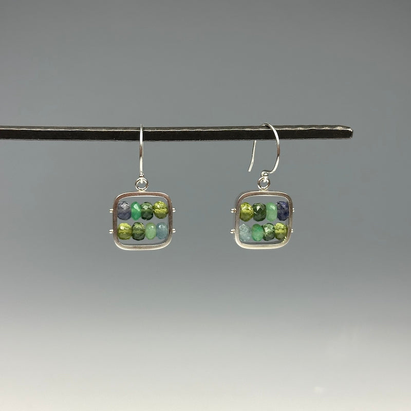 Tapestry Earrings in Blue & Green - Heart of the Home LV