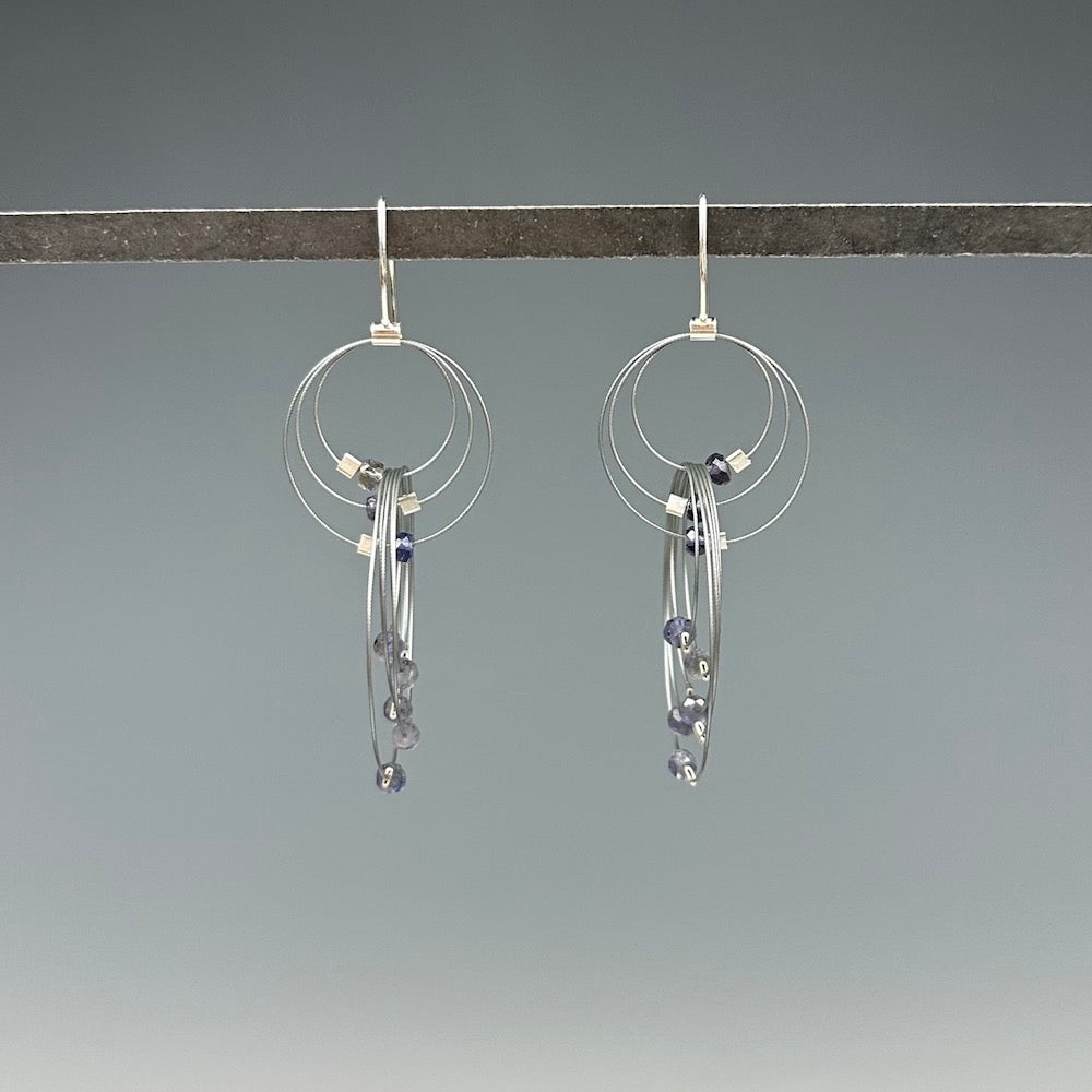 Double Double Earrings in Steel & Iolite - Heart of the Home LV
