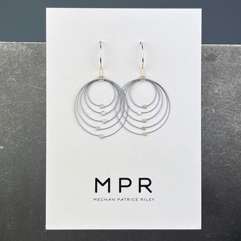 Convergence Hook Earrings in Gunmetal & Silver - Heart of the Home LV