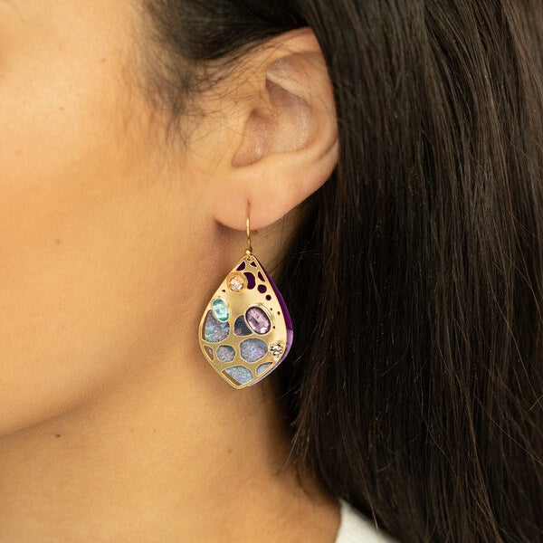 Seashore Dreams Earrings in Purple Depths - Heart of the Home Inc