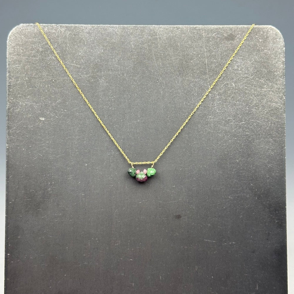 Ruby in Zoisite Curved Pendant - Heart of the Home LV