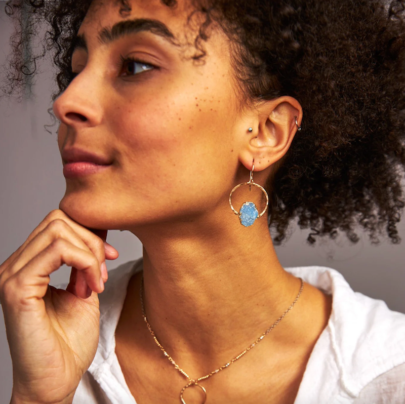 Druzy Silhouette Earrings - Heart of the Home Inc