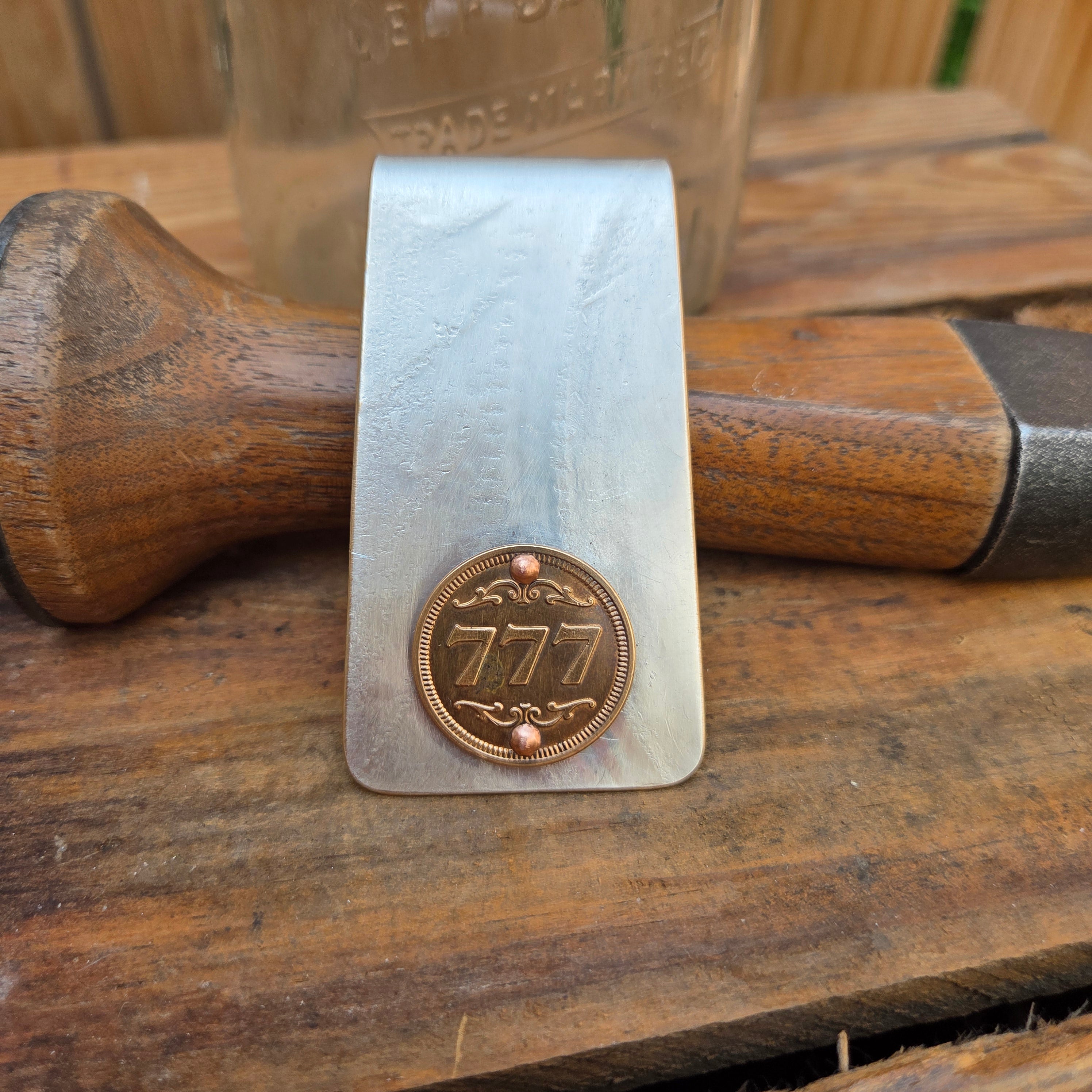 Lucky 777 Token on Silver Tray