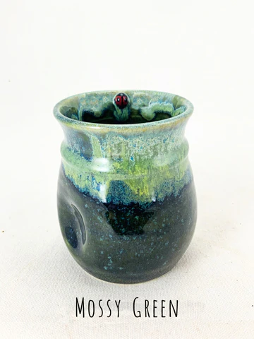 Mossy Green Ceramic Juice Cup - Heart of the Home Inc