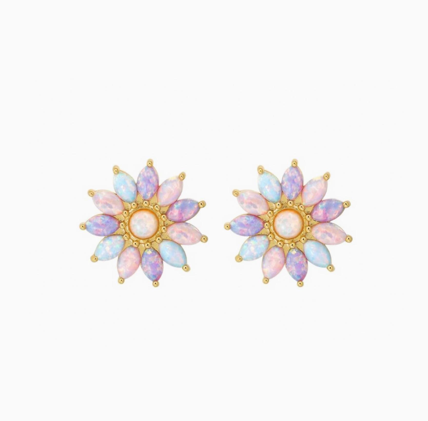 Opal Caribbean Fleur Stud Earrings - Heart of the Home Inc