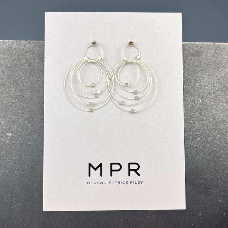 Convegence Post Earrings in Bright Silver - Heart of the Home LV