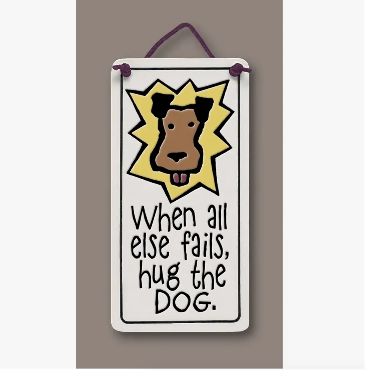 Hug the Dog Plaque - Heart of the Home LV
