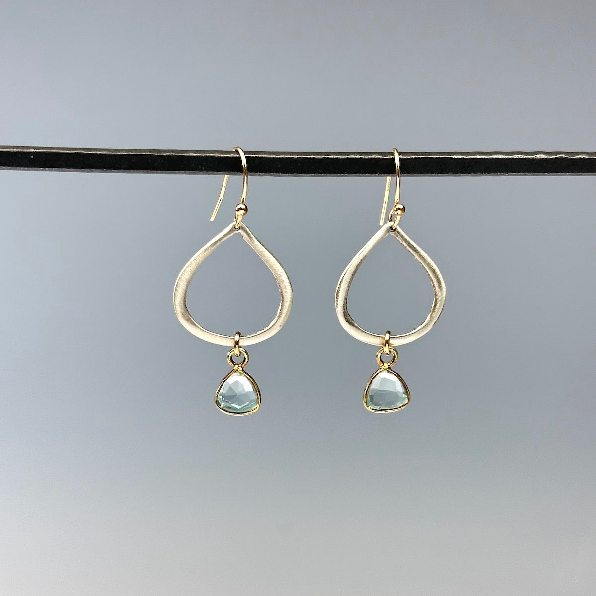 Small Open Drop Quartz Earrings - Heart of the Home Inc