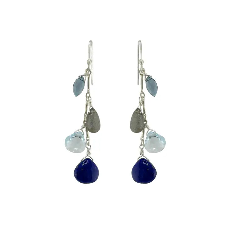 Blue Gemstone Drop Earrings - Heart of the Home Inc