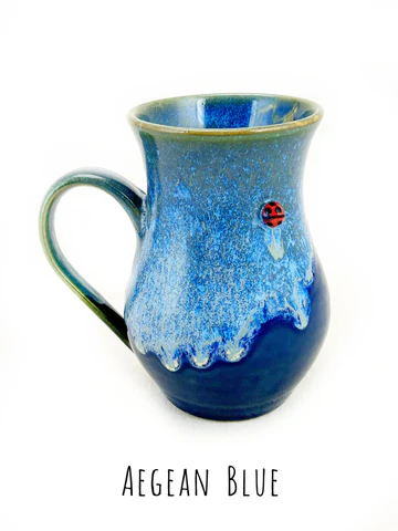 Aegean Blue Curvy Mug - Heart of the Home Inc