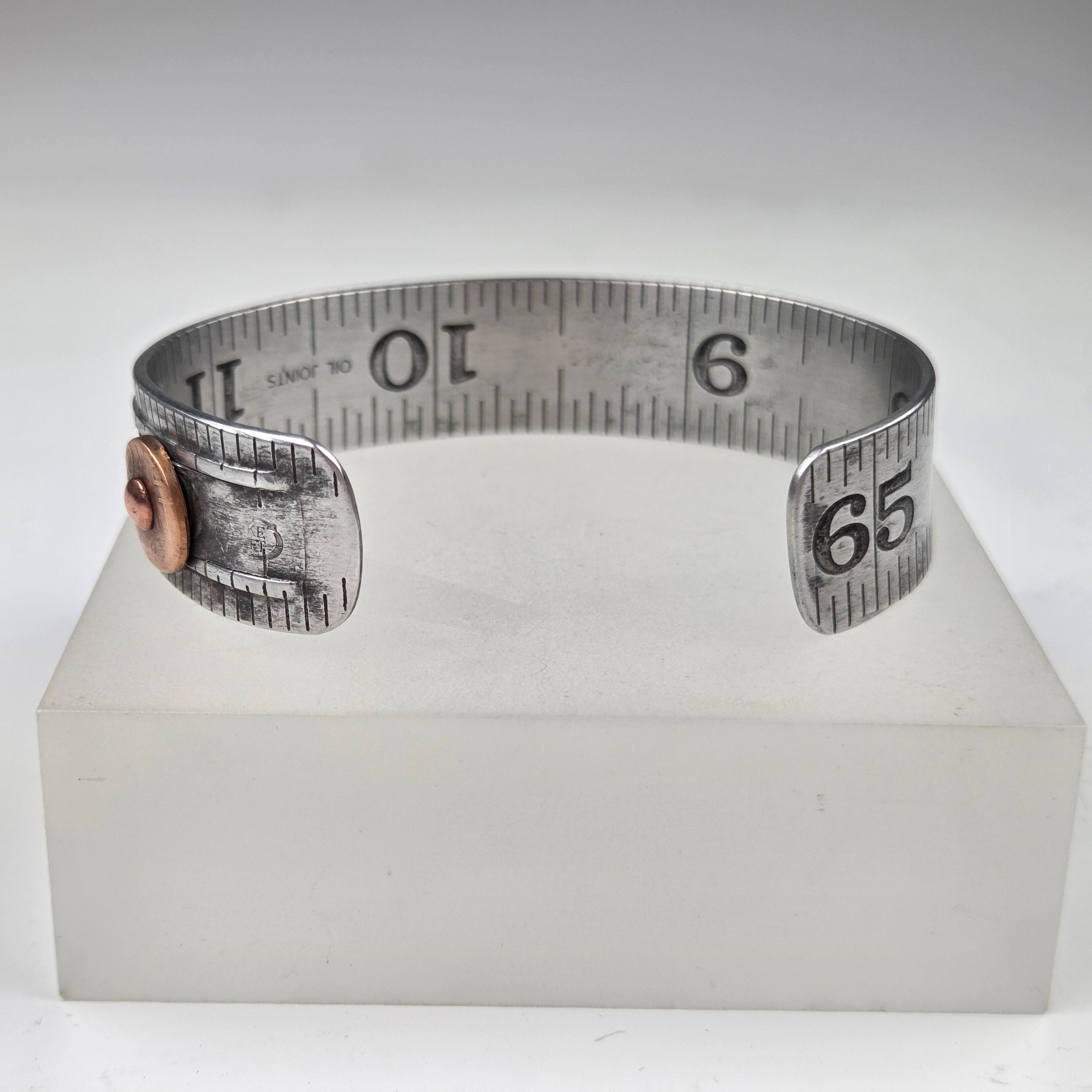 Reclaimed Ruler Cuff Bracelet - 61 to 65 - Heart of the Home Inc