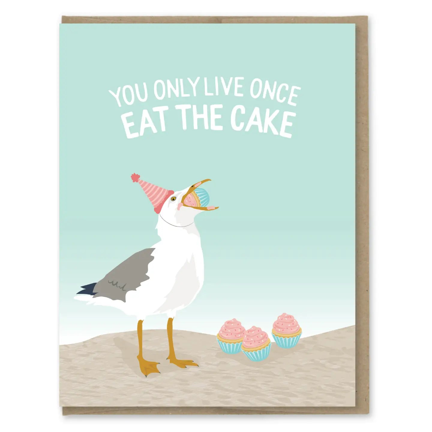 Eat the Cake Seagull Birthday Card - Heart of the Home Inc