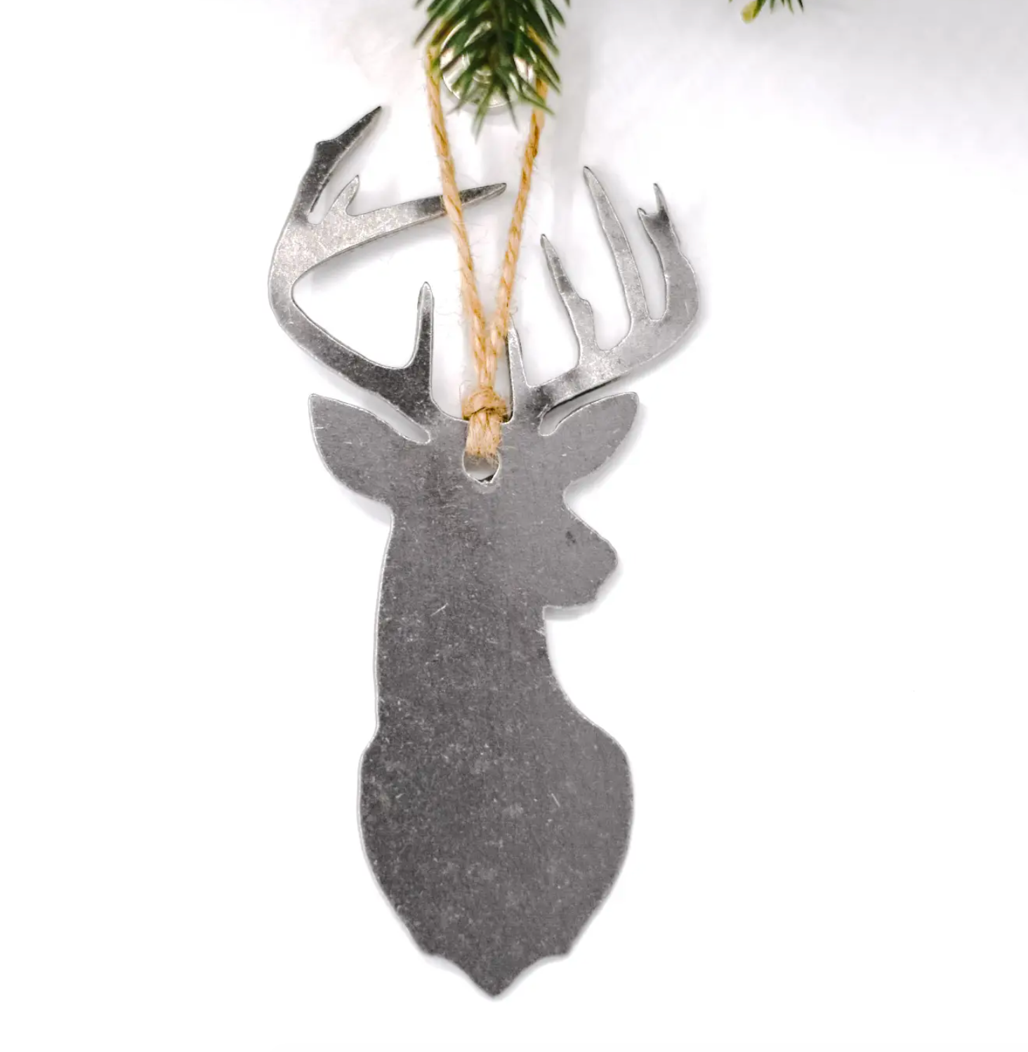Steel Buck Head Ornament - Heart of the Home Inc