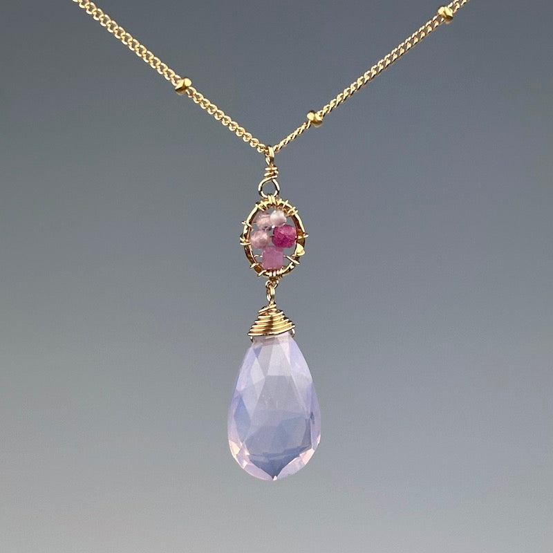 Rose & Scorolite Pendant