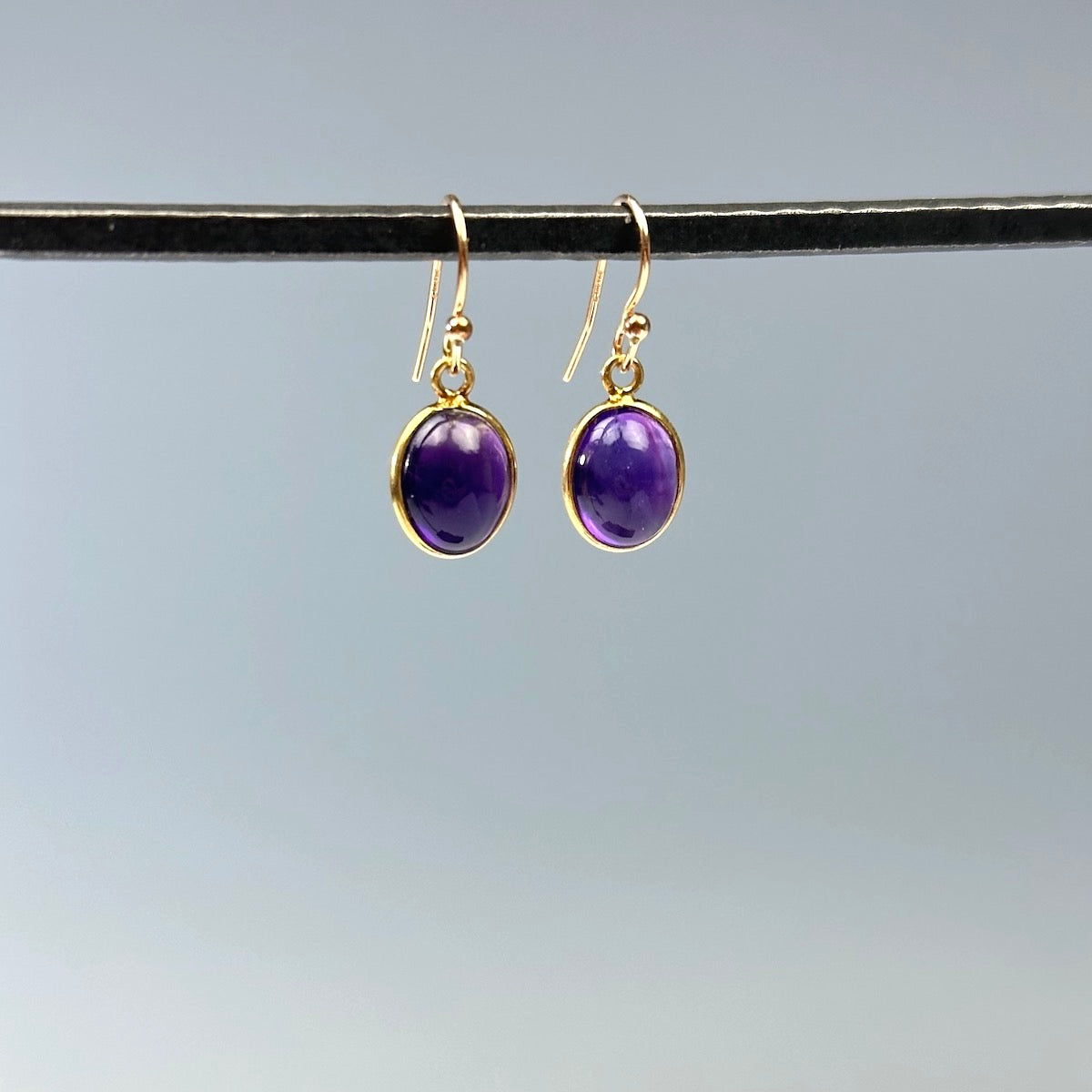 Small Amethyst Oval Earrings - Heart of the Home Inc