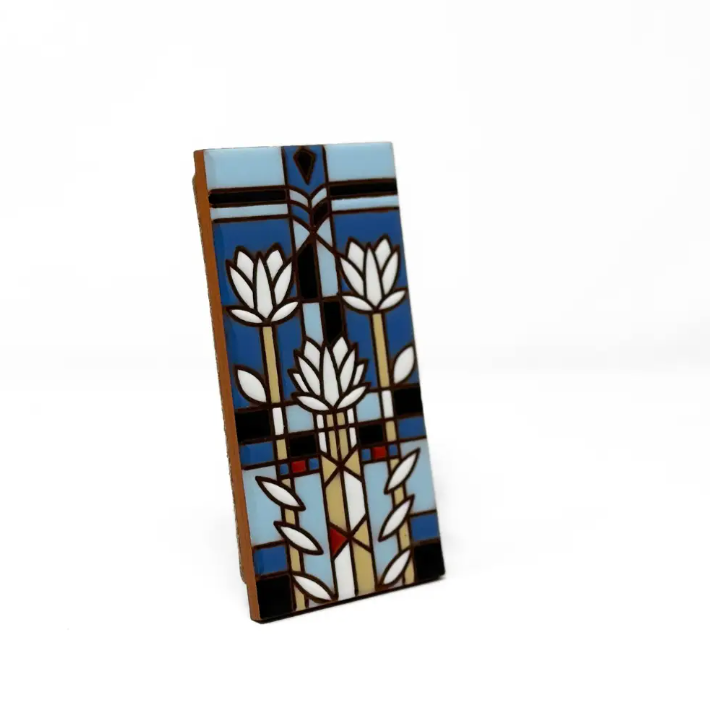 Waterlilies by Frank Lloyd Wright Glazed Tiles - Heart of the Home Inc