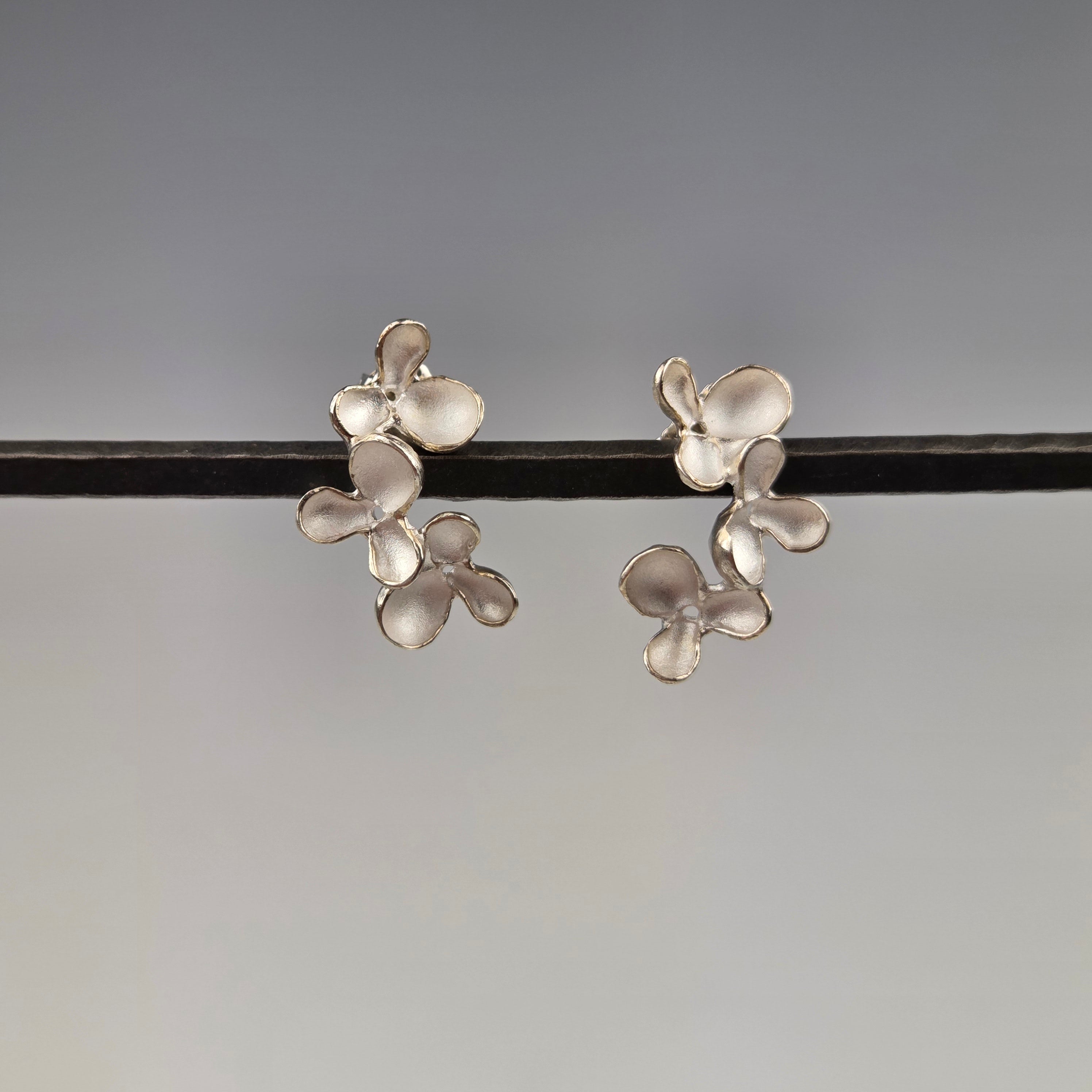 Triple Bloom Curved Post Earrings - Heart of the Home Inc