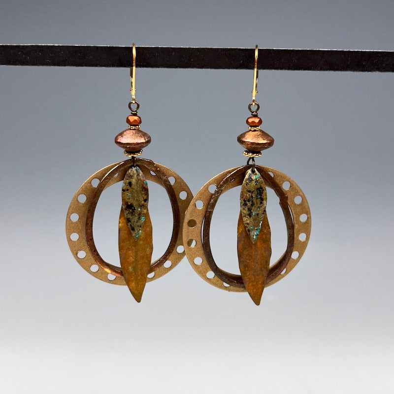 Leafy Hoop Earrings - Heart of the Home Inc