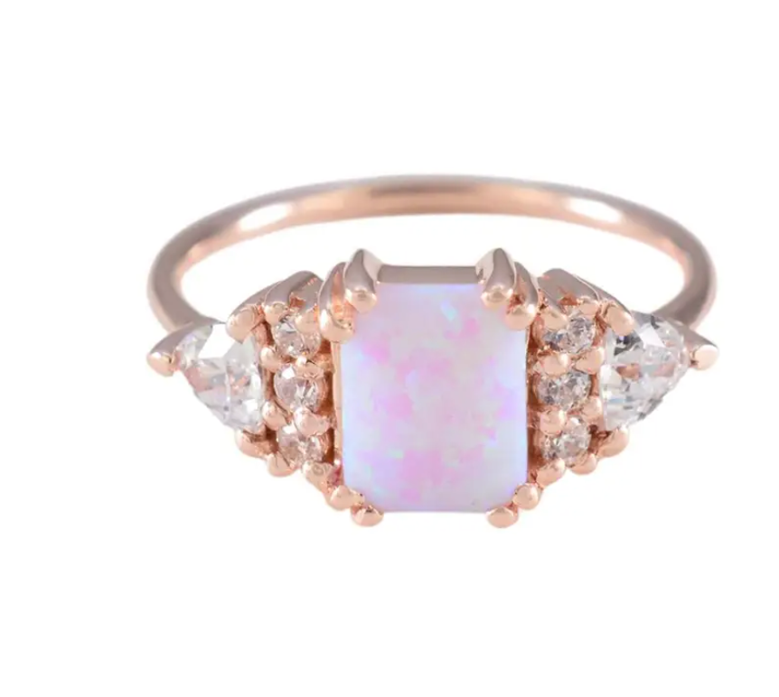 Rose Gold Pink Opal Empress Ring - Heart of the Home Inc