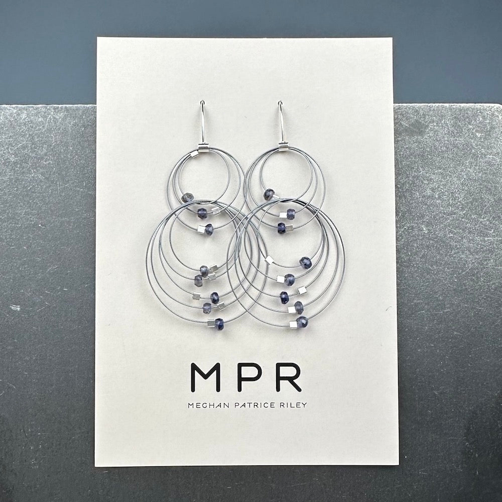 Double Double Earrings in Steel & Iolite - Heart of the Home LV