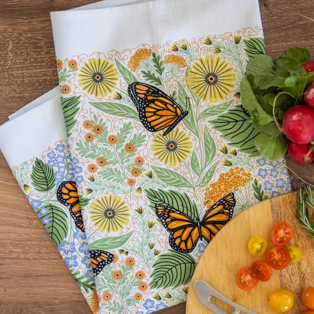 Monarch Garden Tea Towel - Heart of the Home Inc