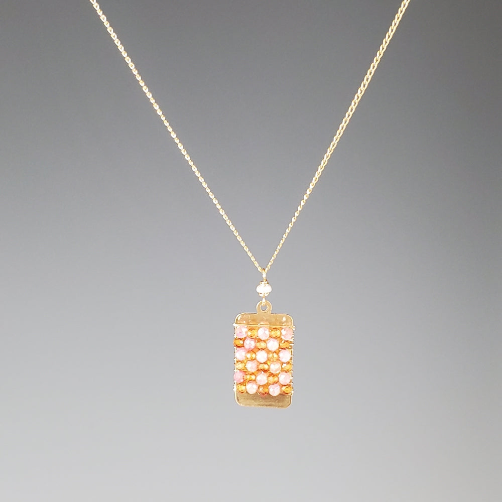 Peach and Garnet Tab Necklace - Heart of the Home LV