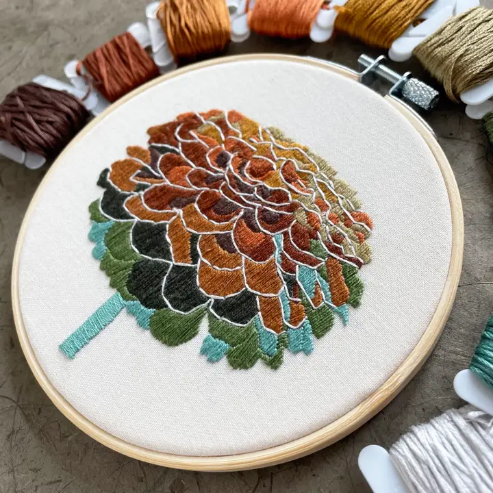 Zinnia Embroidery Kit