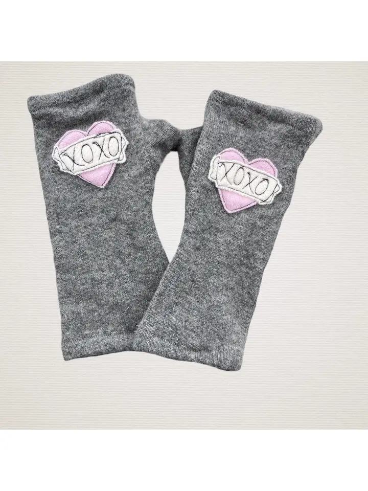 Tattoo Heart Cashmere Fingerless Gloves - Heart of the Home LV