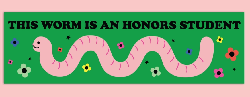 Honors Student Worm Bumper Magnet - Heart of the Home Inc