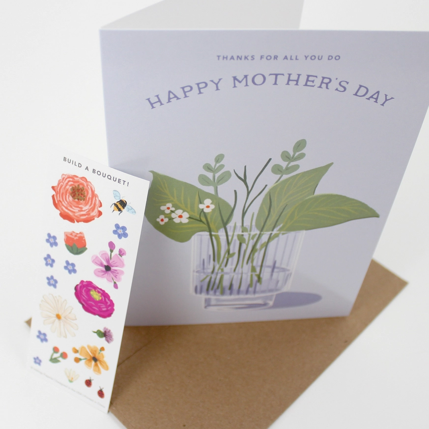 Mother's Day Bouquet Sticker Scene Card - Heart of the Home Inc