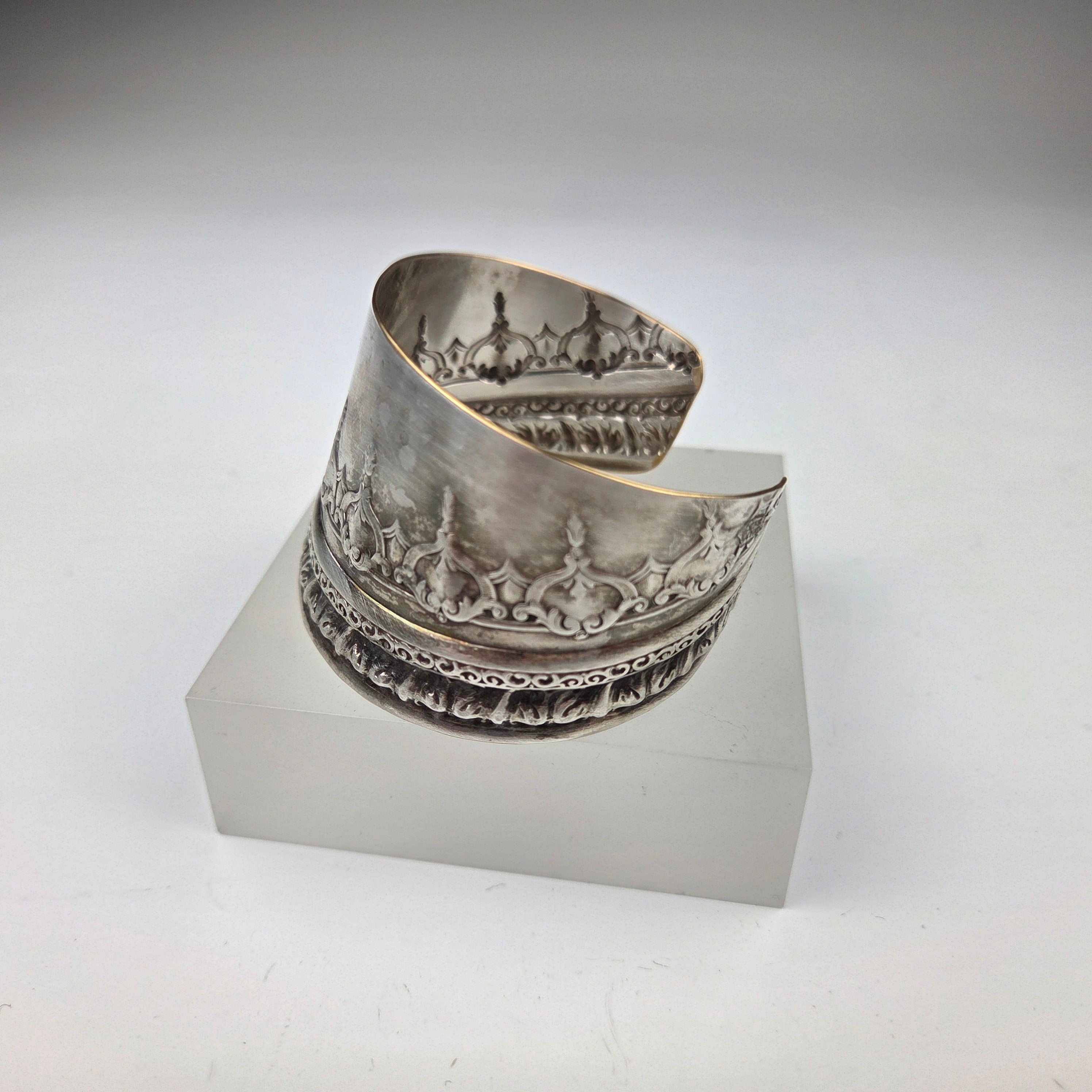 Silver Tea Tray Cuff Bracelet - Heart of the Home Inc