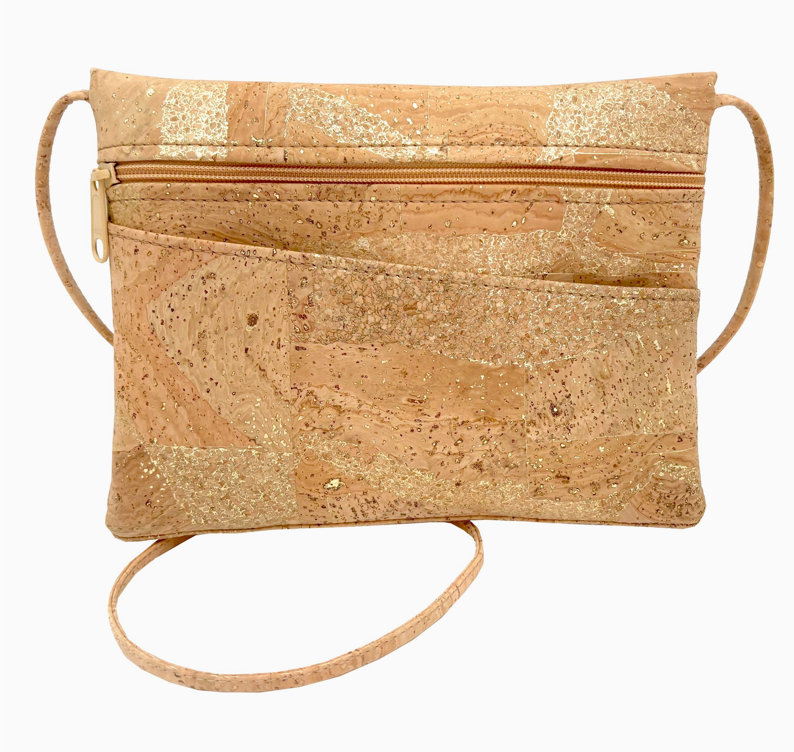 Cork Cross Body+Hip Bag in Gold Flecked Texture - Heart of the Home Inc