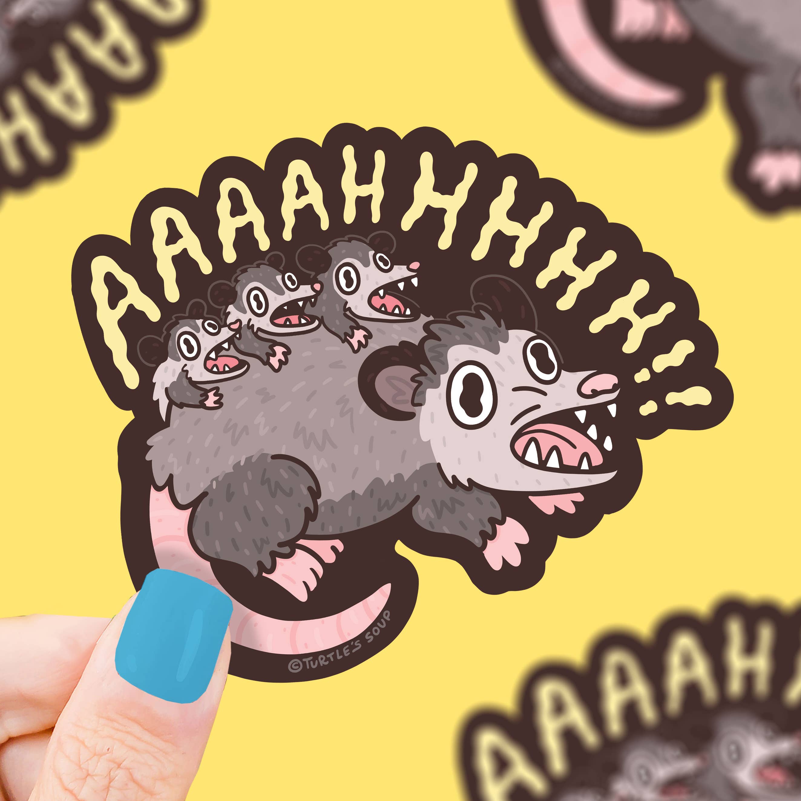 Screaming Opossum Sticker