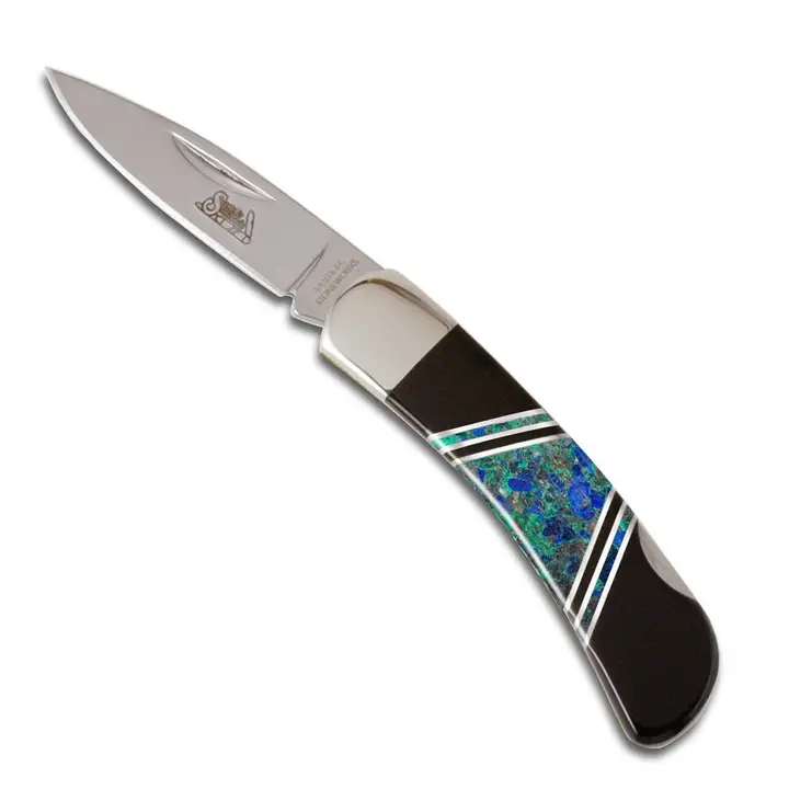 Azurite And Jet 3" Lock Back Knife - Heart of the Home LV
