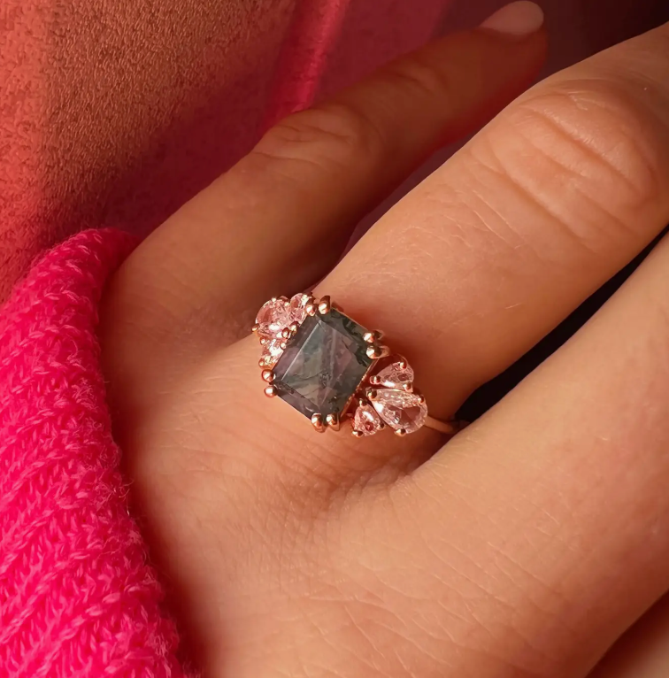 Empress Agate Ring in Rose Gold - Size 6 - Heart of the Home Inc