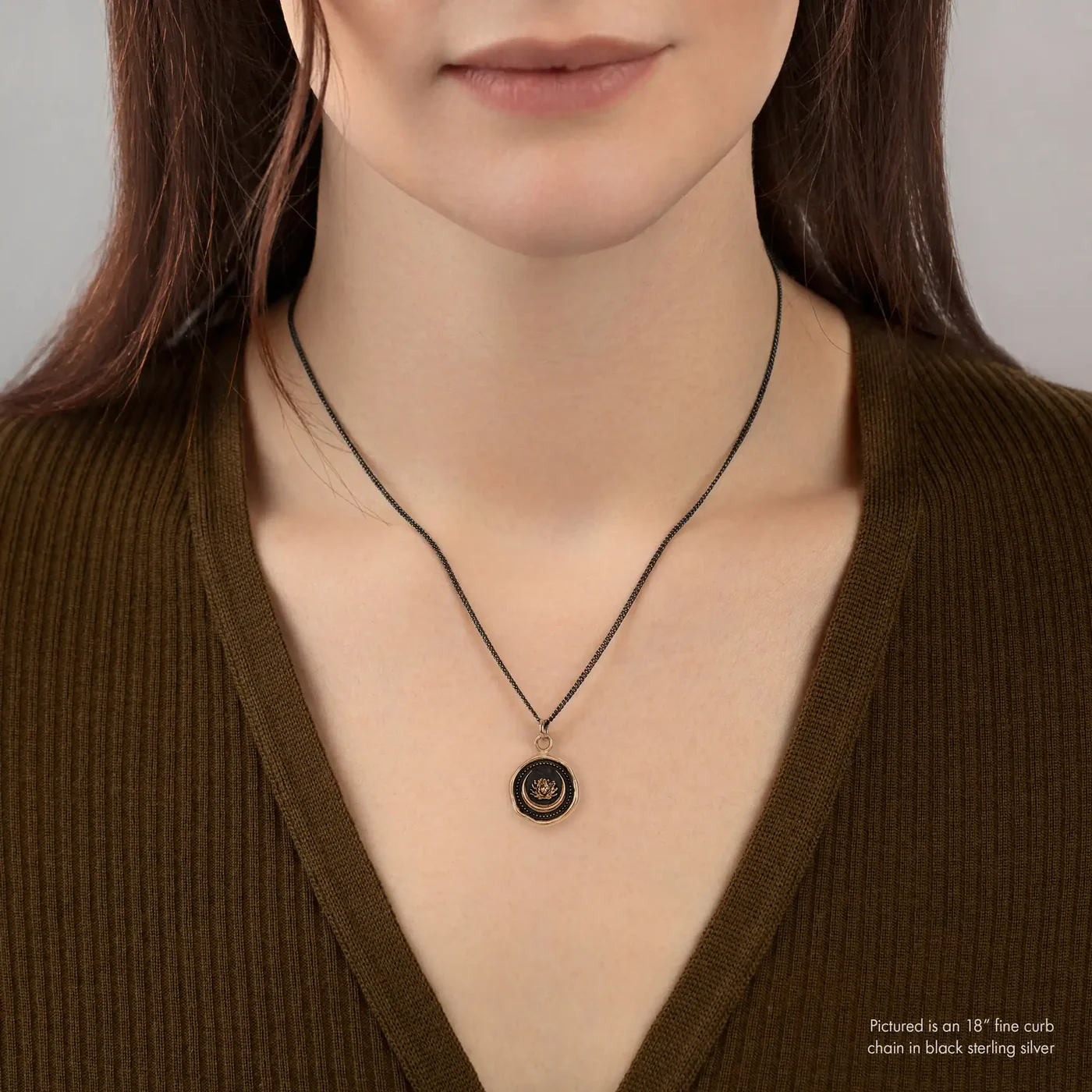 Lotus Flower Talisman in Bronze