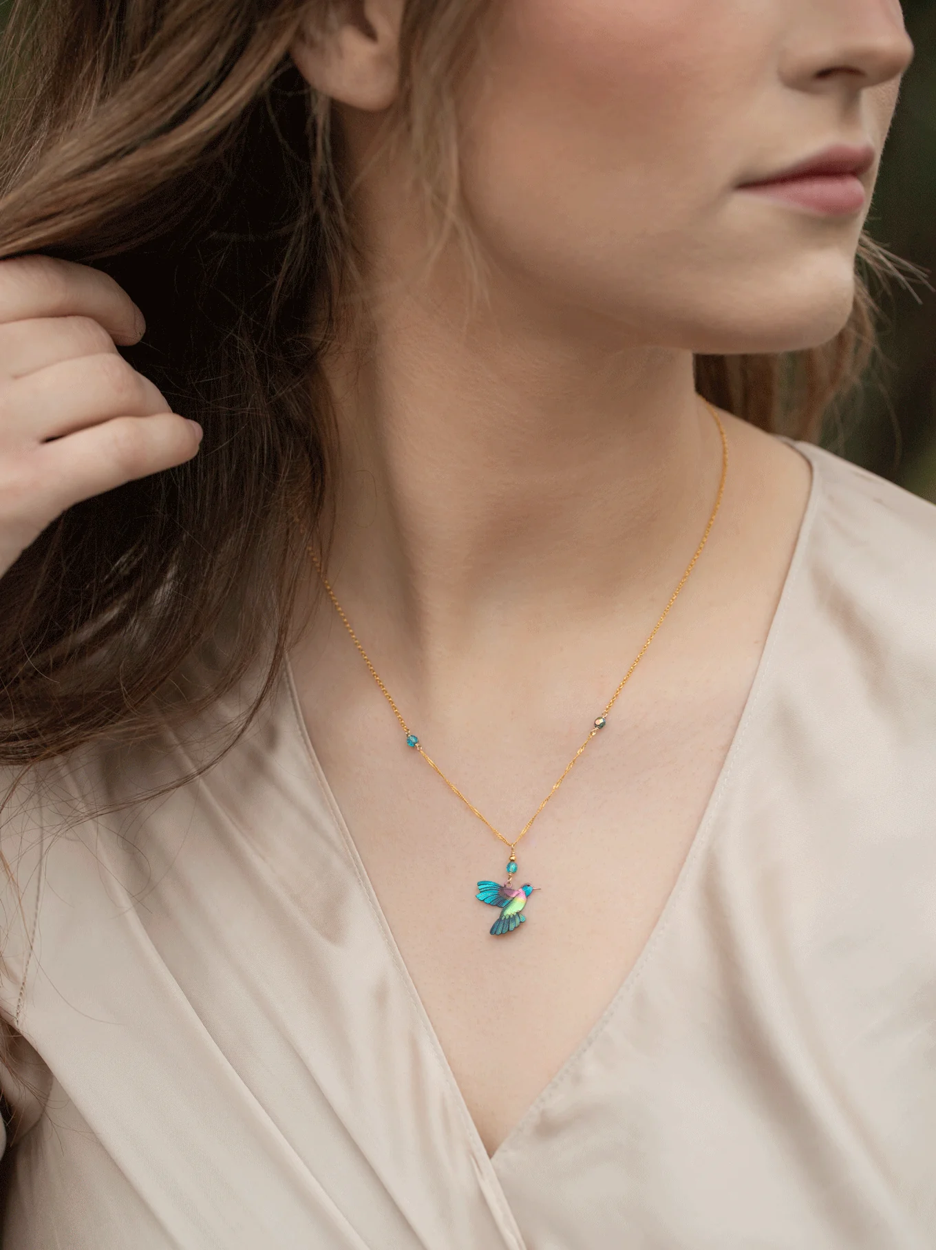 Picaflor Necklace in Living Coral