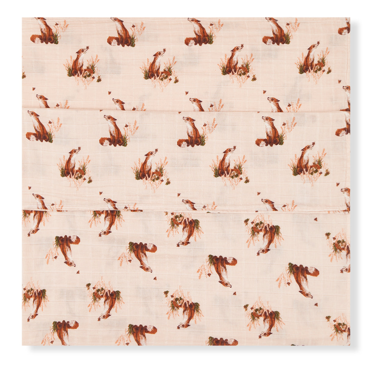 Floral Fox Organic Cotton Muslin Swaddle Blanket - Heart of the Home Inc