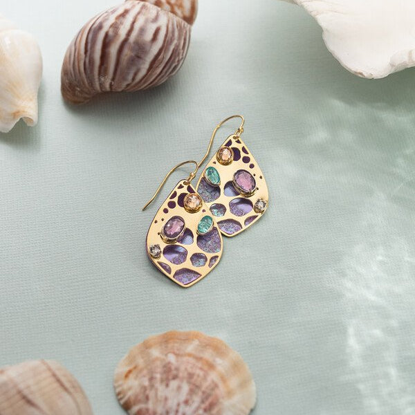 Seashore Dreams Earrings in Purple Depths - Heart of the Home Inc