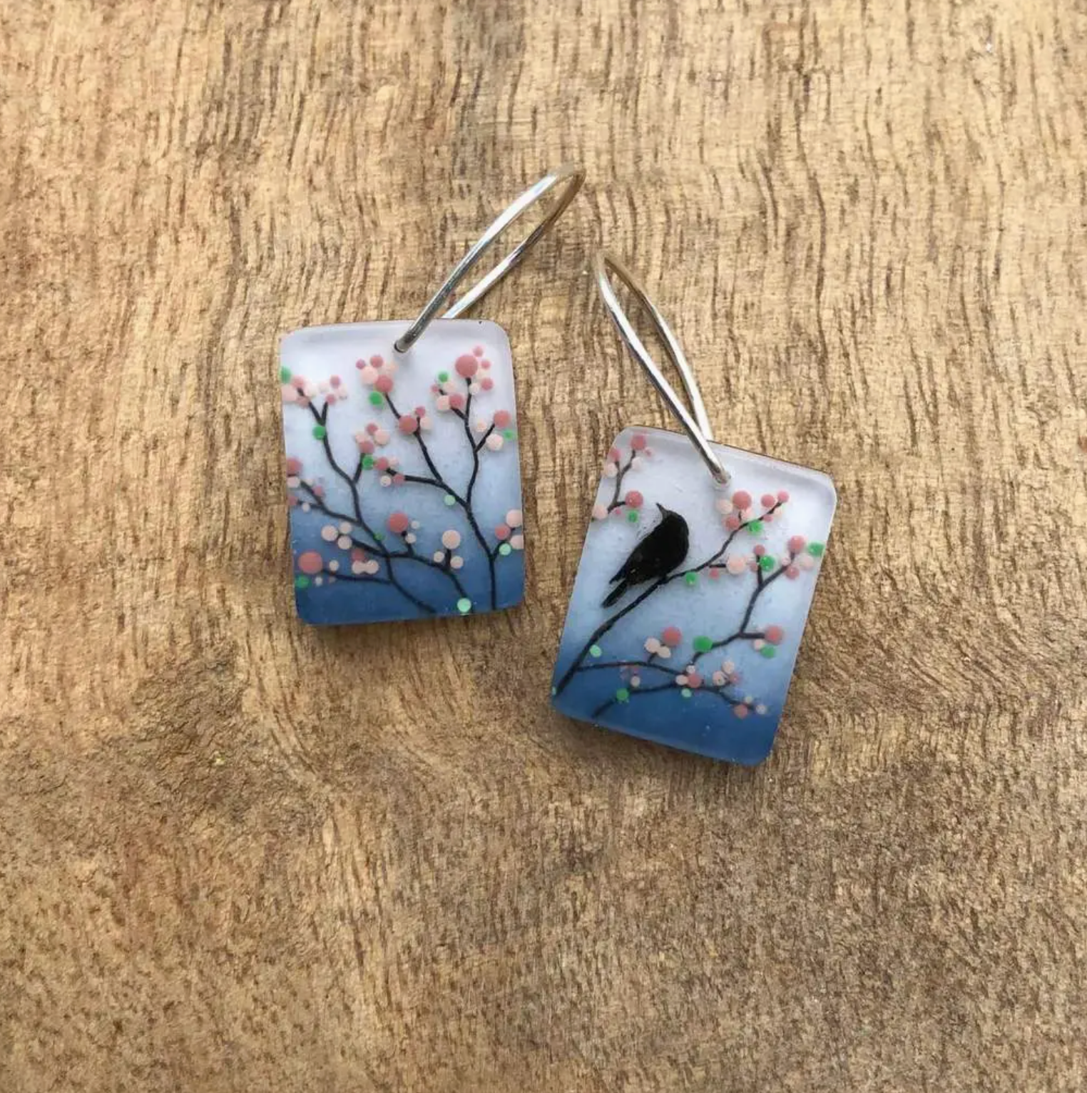Spring Blooms Bird Earrings - Heart of the Home Inc