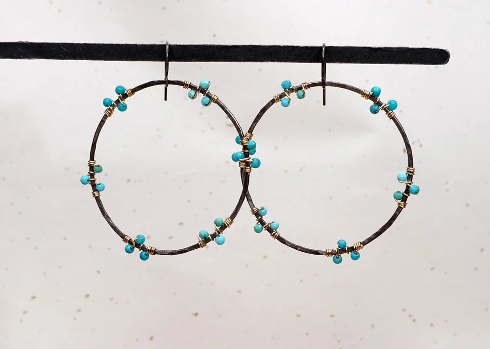 Water Droplet Hoop Earrings - Heart of the Home Inc