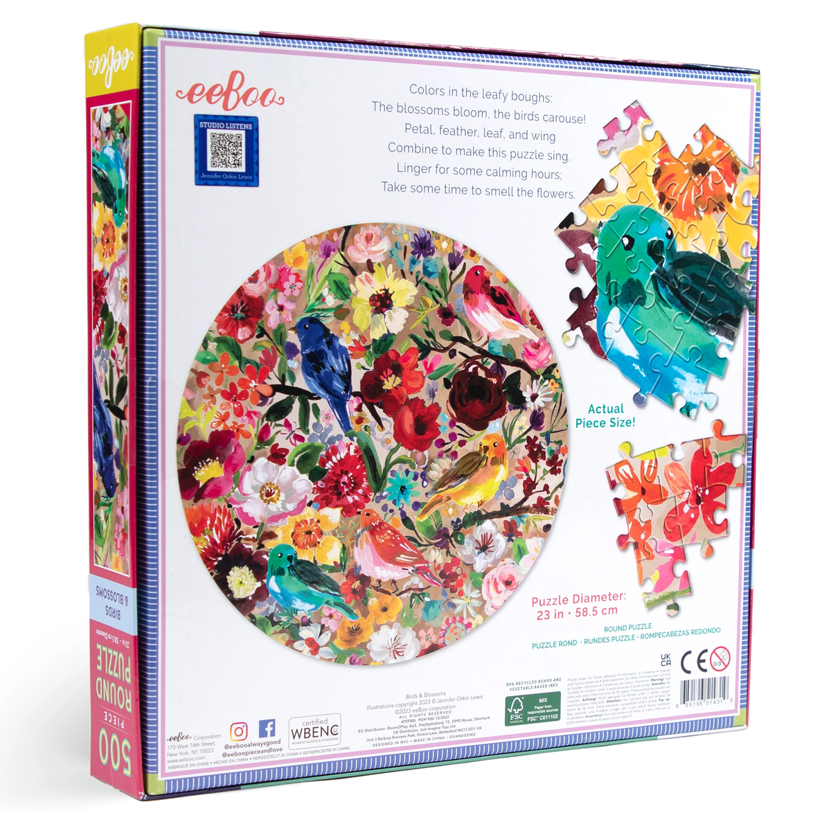 Round Bird and Blossoms 500pc Puzzle - Heart of the Home LV
