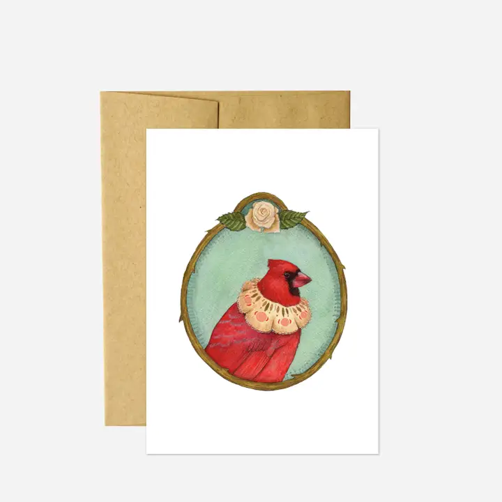 Cardinal Of Roses Card - Heart of the Home Inc