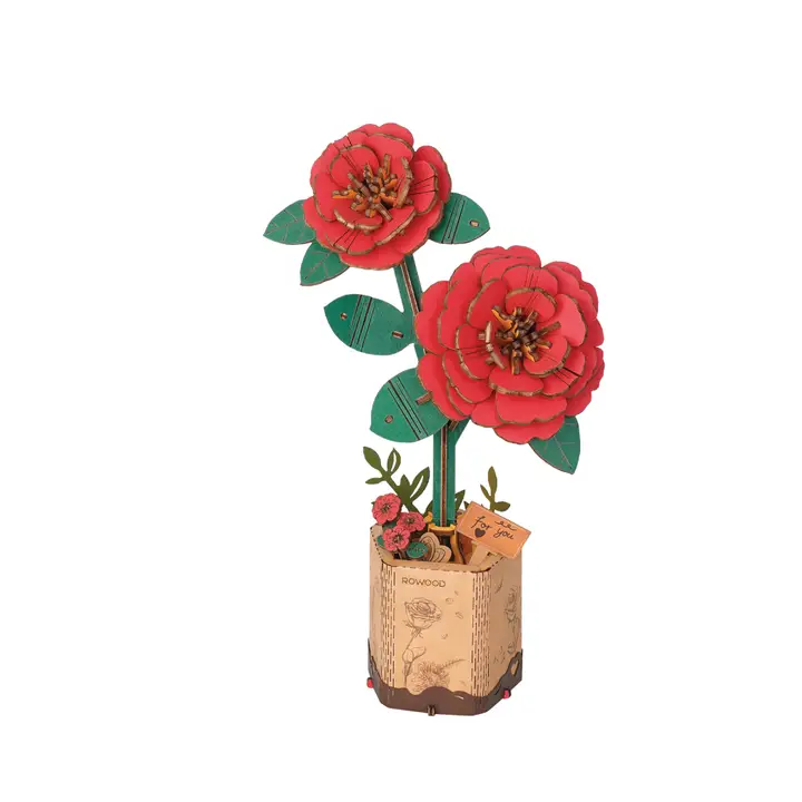 Red Camellia Wooden 3D Puzzle - Heart of the Home LV