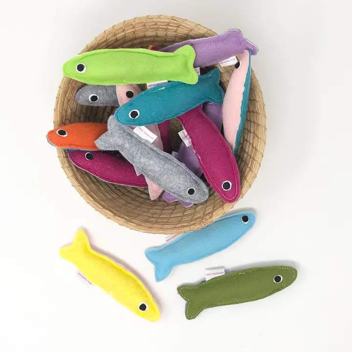 Wool Catnip Sardine Toys - Heart of the Home Inc